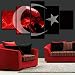 Produktbild Mddrr Wandbild Canvas Hd Prints Poster Home Decor Bilder Rahmen 5 Stück Flagge Der Türkei Abstract Red Eagle Gemälde Wohnzimmer Wandkunst Wohnzimmer Dekoration