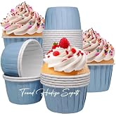 Trend Hediye Sepeti 50'li Pastel Mavi Muffin Kek Kalıbı, Kek Kaps&uuml;l&uuml; Cupcake Kalıbı, Airfryer Uyumlu