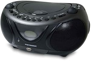 Metronic 477135 Radio / Lecteur CD / MP3 Portable Bluetooth avec Port USB - Noir