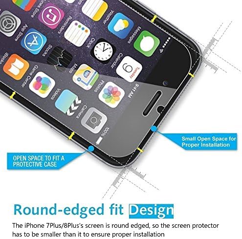 Casemania Apple iPhone 7 Plus/8 Plus Screen Protector, 0.33mm Tempered Shatterproof Glass Screen Protector Anti-Shatter Film for iPhone X 8P 8 7P 7 [3D Touch Compatible] (iPhone 7Plus/8Plus)