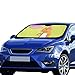 Produktbild Plosds Kinder Auto Fenster Schatten Nette Clever Fox Tier Sonnenblende Universal Fit Halten Auto Fahrzeug Kühlen Reflektor Limousinen Geländewagen LKW 55"x 30" Auto Fenster Schatten Für Geländewagen