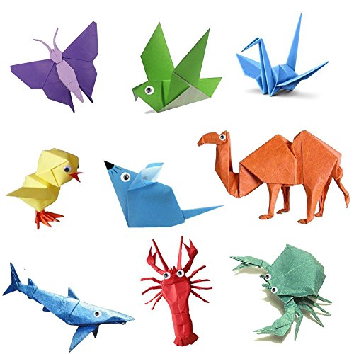 Jingxu 200 Blatt Origami Papier Craft Paper 50 Verschiedene Farben Origamipapier Zweiseitig Faltpapier mit 100 Stück Augen für Kinder 15×15 - 3