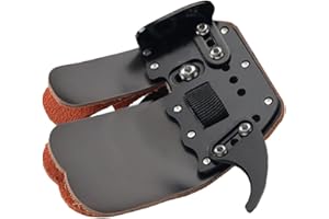 Ruiqas Archery Finger Tab Aluminum Plate Cow Leather Adjustable Finger Protector Shooting Guard for Recurve Bow Archery Competition