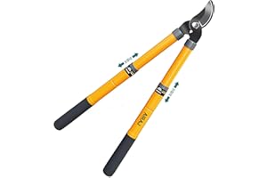 AIRAJ Troncarami Telescopico 42-61cm, Troncarami a Bypass con Lama in SK5 e Rivestimento Antiaderente - Taglia Pulito fino a 3,5cm, Taglia Rami Secchi e Verdi con Precisione