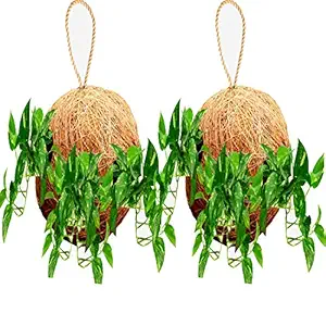 LLIVEONCE Coir Wall Planter Pot; Brown; 25 cm x 7 cm; 2 Pieces