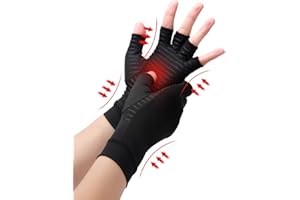 Waxden Gants de compression en cuivre pour arthrite, meilleur gant infusé de cuivre pour femme et homme, gants sans doigts pour l'arthrite, soulagement de la douleur et guérison pour l'arthrite, le