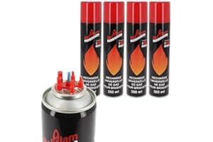 BELFLAM Lot de 4 recharges de gaz pour briquet