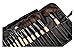 LyDia® 32pcs Eco-Friendly Natural Wooden Handle Face Powder/Foundation/Concealer/Angled Blush/Contour/Eyeshadow/Eyeliner/Mascara/Eyebrow/Sponge applicator Makeup Brush Set with Black Case