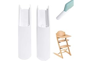 KLINNA 2 Piezas Set de Deslizadores Extendidos para Silla Alta Stokke Tripp Trapp | Funda de Seguridad para Patas | Extensor de Patas Antideslizante para Silla de Bebé (Blanco)