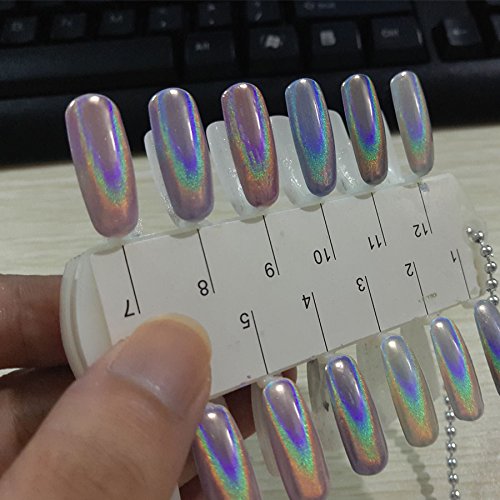 Sindy Nail Puder Magic Spiegel Holoeffekt metallic Puder Nail Art Additiv Pigment Holografische mit-Schwamm Pen 1g - 5