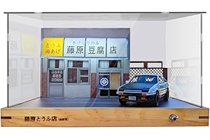 LONYIABBI 1/32 scala LED Takeo Fujiwara negozio scena modello auto vetrina in acrilico con AE86 pressofuso modello auto JDM modello auto vetrina