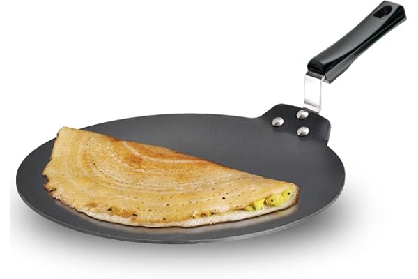 Hawkins Futura 28 cm Dosa Tava, Non Stick Dosa Tawa, Small Dosa Tawa (NDT28) (Black)