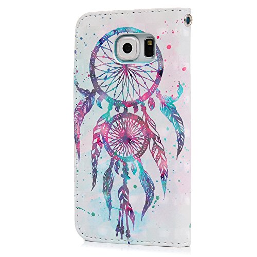 Lanveni Samsung Galaxy S6 H  lle  Handyh  lle Galaxy S6 Flip Case Cover PU Lederh  lle Schutzh  lle Magnetverschluss Ledertasche mit Stander Function 