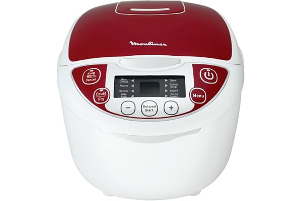 Moulinex Multicuiseur, 5 L, 750 W, 12 programmes, Maintien au chaud, Cuisson vapeur, Cuve antiadhésive amovible, Technologie Fuzzy Logic, Calcul automatique des paramètres de cuisson MK705111