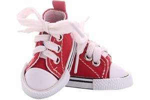 Aeromdale Canvas Shoes - 5cm Doll Shoes for 1/6 Doll - Red - 1 Pair