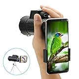 Telescopio Monocular 10x52 HD, SGODDE Portátil HD Spotting Scopes Telescopio Óptico Prism-con Correa de Mano / Trípode y Adaptadores de Teléfono Celular Universal para la Observación de Aves, Observación de la Fauna