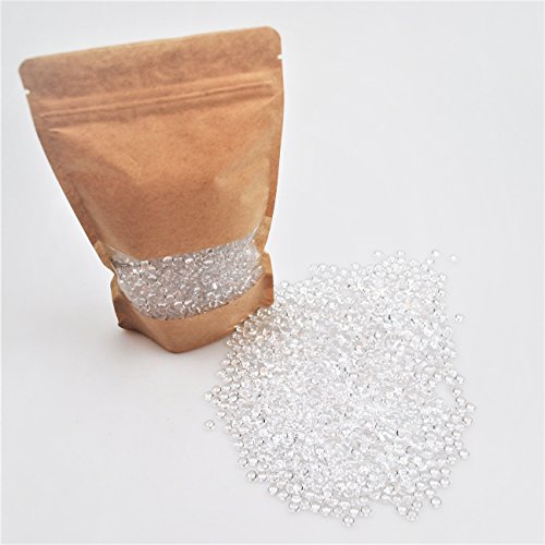 Dekosteine-Tautropfen weiß glänzend ca.Ø 4mm x 5mm pro Tropfen ca.3000 Tropfen. Als Streudeko oder Bastelgranulat, als Schwimmperlen und Dekoperlen geeignet. - 5