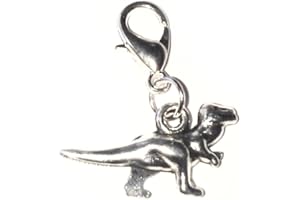 Juicy Jewellery Quirky Silver Dinosaur Clip On Bracelet Charm
