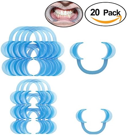 Dental Cheek Retractor 20 Pieces for Speak Out Game / Mouth Opener with Storage Bag by Kovira - Teeth Whitening, Watch Ya Mouth, Mouth Guard - C-Shape Intraoral Mouthpieces - Adult and Child Sizes