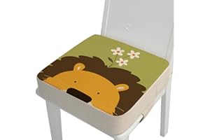 Kinder Sitzkissen Sitzerhöhung Stuhl, Fansu Baby Tragbar Cartoon Design Quadratische Verstellbar Zerlegbar Kleinkinder Esszimmerstuhl ErhöHen Pad Esszimmer Boostersitze (Löwe,40*40*10cm)