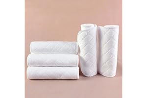 AZX 10 Pack Reusable Baby Diaper Cloth Soft Cotton Nappy Insert Washable Infant Urine Pad Sheet White