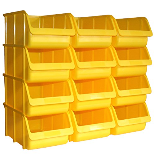 12 Profi Lager-Sichtboxen PP Größe 4 in Farbe Gelb