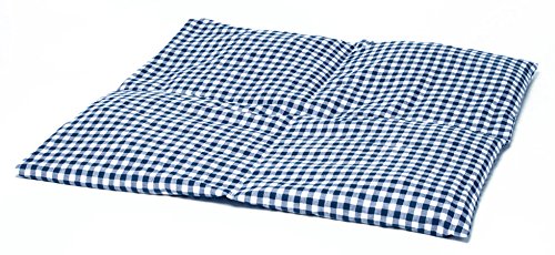 Rapssamenkissen 40x40cm 4-Kammer XXL Bio Stoff blau-weiß /Wärmekissen / Körnerkissen