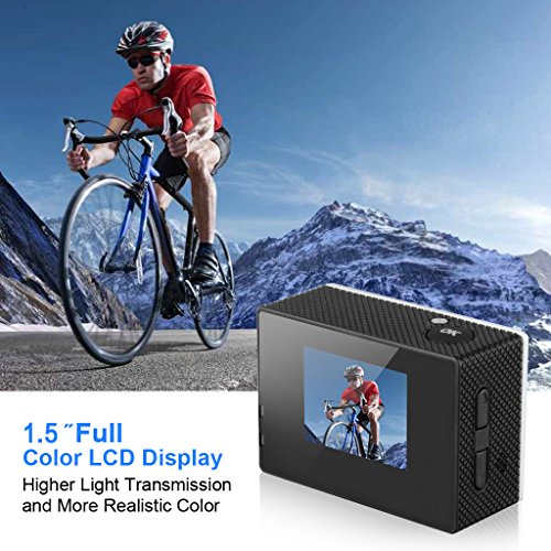 DV Videogerät Sportkamera mit Zubehör HD 1080p Wifi Helmkamera Wasserdicht für Motorrad Skifahren 12.0MP mit 1,5 „Zoll LCD-Display Nachtsichtfunktion Weitwinkel 170° Anti-Schütteln Silber - 6