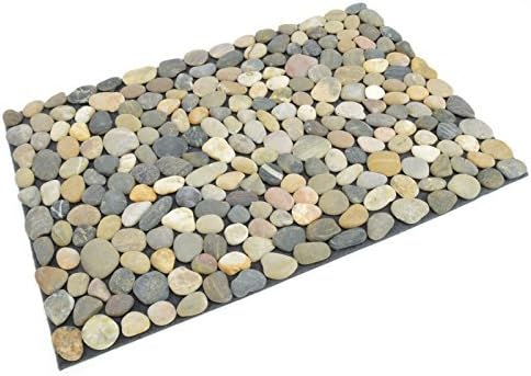 Rectangle Pebble Front Door Mat - Doormat With Weather Resistant Rubber Base