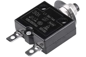 QIILU Disyuntor, reinicio manual Interruptor térmico Disyuntor Protector de sobrecarga de corriente(30A)