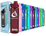 Grsta Sport Trinkflasche bpa frei & Auslaufsicher Wasserflasche - 700ml Tritan Kunststoff Sporttrinkflasche, Beste Flasche Wasser für Kinder, Schule, Büro, Fahrrad, Gym, Yoga, Camping, Outdoor, Wander, Laufen - Trinkflaschen Plastic Fitness Sportflasche