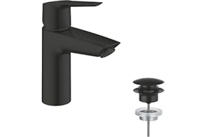 GROHE Start 235502432 - Miscelatore monocomando per lavabo, con limitatore di temperatura, colore: nero opaco