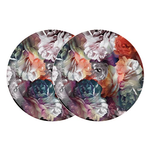 Portmeirion Home & Gifts Plate 8" S/2, Porcelain, Multi-Colour, 20 x 20 x 1 cm