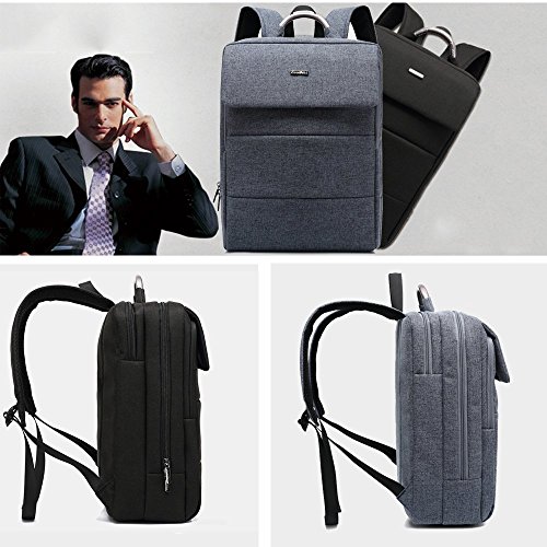 Acxeon 15,6 Zoll Universal Laptop Computer Business Tasche Rucksack Anzug Stoff mit Laptopfach /Akteneinteilung / Zubehörfächer Aktentasche für den Menschen (Schwarz) - 9