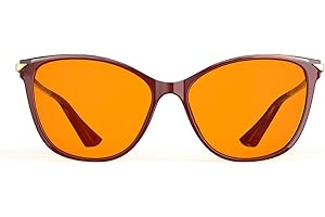 Bloomoak Gafas bloqueadoras de luz azul ojo de gato - 99,9% lentes naranjas Gafas para juegos de computadora para un sueño profundo - Reduce la fatiga ocular digital