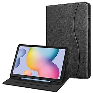Fintie Case for Samsung Galaxy Tab S6 Lite 10.4 2020 Model SM-P610 (Wi-Fi) SM-P615 (LTE) with S Pen Holder, Multi-Angle Viewing Soft TPU Back Cover with Pocket Auto Wake/Sleep, Black