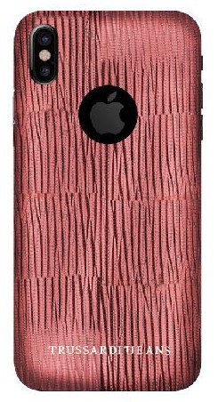 Preisvergleich Produktbild Trussardi - Housse en cuir iPhone X (rouge)