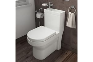 NES HOME 2 in 1 Compact Close Coupled Toilet and Basin Combo Space Saver Unit with Mono Mixer Tap