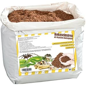 [Gesponsert]20 Liter natürliches Terrariensubstrat lose im Beutel- trocken und streufähig - 100% reine Kokoserde als Kokoseinstreu Bodengrund Kokossubstrat