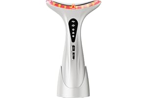 SACWELBER Falten Gesichtsmassagegerät Gegen，2025 Neu Gesichtsmassage Facial Lift，7 Farben Licht EMS Gua Sha Elektrisch，3 Modus，Konstante Erwärmung auf 45±5°C V Shape Face Gerät，Mit Ladestation-Weiß