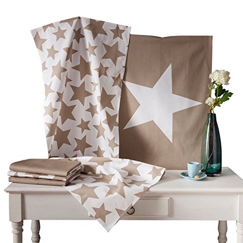 Erwin Müller Geschirrtuch 6er-Pack Baumwolle Sterne Größe 50x70 cm