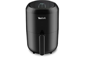 ‎TEFAL Tefal Mini Heißluftfritteuse Easy Fry Compact, Heissluftfritteuse klein 1-2 Personen: 1,6 l Kapazität, 6 automatische Programme, Digitales Display, energiesparend, Friteuse ohne Öl, schwarz, EY3018