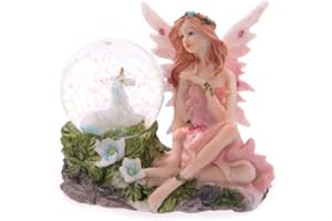 STORCHENLÄDCHEN Glitzerkugel Blumenfee rosa Schneekugel Figur Schneekugeln Elfe Fee Fairy Märchen