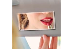 Horkos Auto Sun Visor HD Makeup Mirror,Portable Self-Adhesive Seatback Stainless Steel Mirror,Universal Car Interior Cosmetic Mirror For Sun Visor And Car Seat Back, 150X80mm
