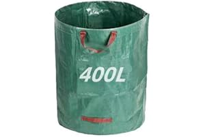 NestNook Worki na odpady ogrodowe, 400 l, wytrzymałe worki na odpady z uchwytami, torby ogrodowe wielokrotnego użytku, na odpady ogrodowe, przycinanie, trawę i liście