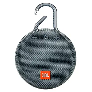 JBL Clip 3, Wireless Portable Bluetooth Speaker with Mic, JBL Signature Sound, Integrated Carabiner, Vibrant Color Options with IPX7 Waterproof & AUX (Blue)