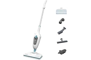 BLACK+DECKER Mop parowy 5 w 1, 1300 W, odkurzacz parowy do higienicznej, dokładnej czystości, zdejmowany trzonek, łatwa obsługa, w zestawie 5-częściowy zestaw akcesoriów) FSM13E5