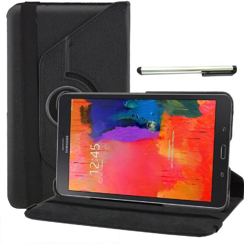 Mondpalast ® 360 drehen schwarz Tasche Hülle & Stift + Folie Für Samsung Galaxy tab pro 8.4 8.4" SM-T320 T320 T321 T325