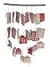 Produktbild Adventskalender beige rot weiß Holzstab 24 Stoffbeutel Säckchen Kalender Advent