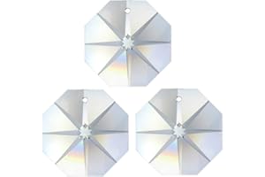 AMBROS - KRISTALL 70x Regenbogenkristall Oktagon Stern ~ Koppe 14mm 1 Loch Crystal K9 ~ Feng Shui Kronleuchter Lüster